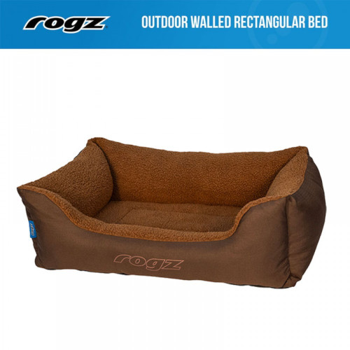 Rogz Outdoor Walled Dog Bed Brown