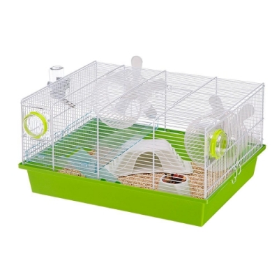 ferplast MILOS MEDIUM FLOWERS Hamster and mouse cage with two wheels. Design: flowers. - Image 2