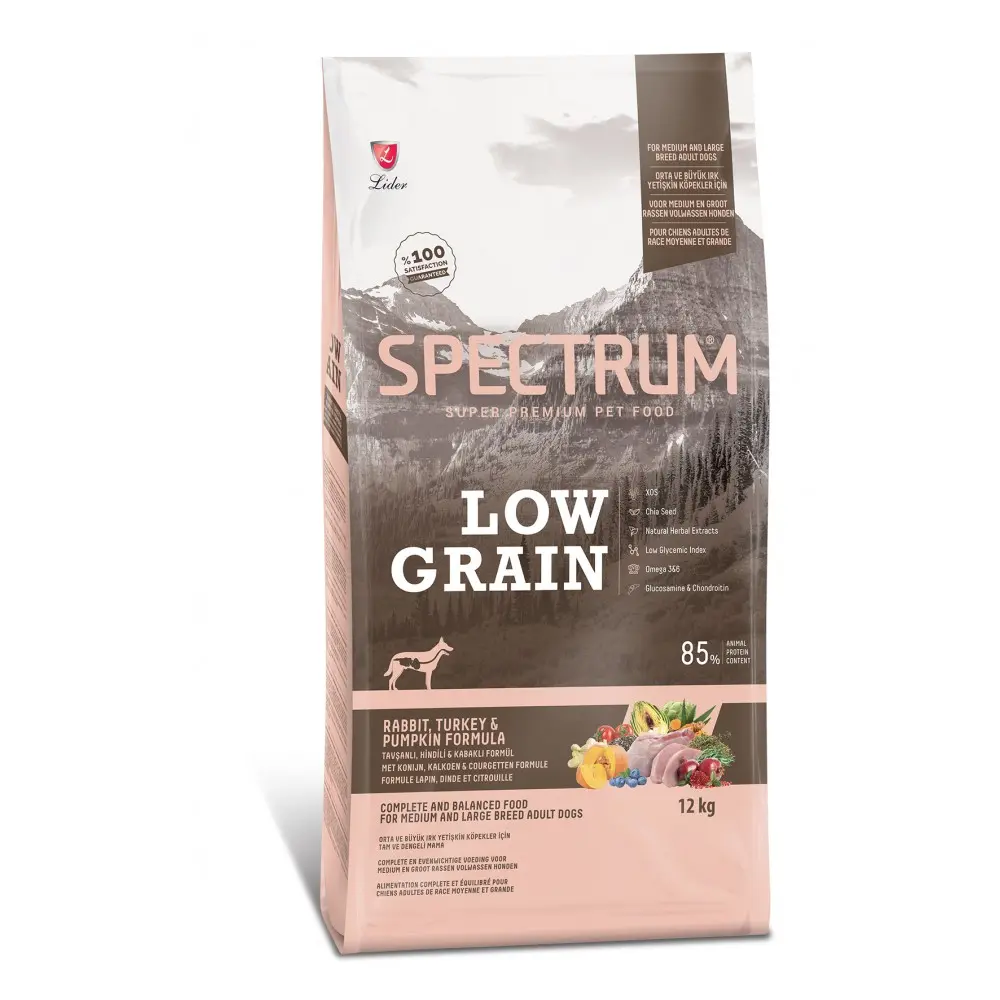 Spectrum Low Grain Rabbit, Turkey and Pumpkin Medium & Large Breeds Adult Dog 12kg
