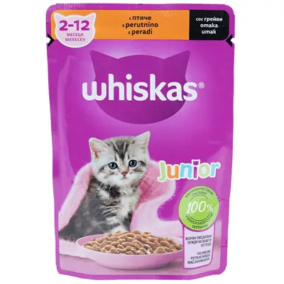Whiskas Junior Poultry Meat Pouch, 85g.