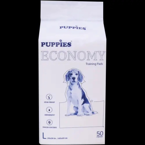 PUPPIES Economy dog pads – size 60×60 cm (L), 50 pcs. in pack