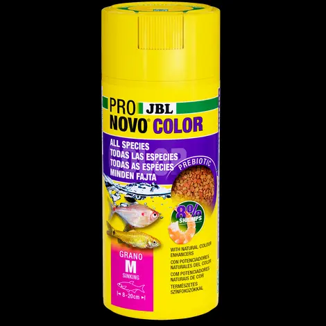 JBL PRONOVO COLOR GRANO M Granulated colour food for vibrant colours in all aquarium fish from 8-20 cm, 250ml