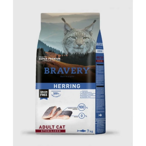 Bravery Herring Sterilised Adult Cat 7кг