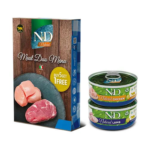 N&D Natural MEAT DUO MENU Buy 5 get 1 FREE / 6 cans x 70g/