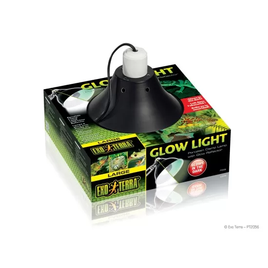 Exo Terra Glow light, porcelain Clamp lamp with Glow reflector
