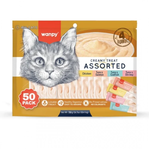 Wanpy Creamy Assorted Cat Multipack 50x14g