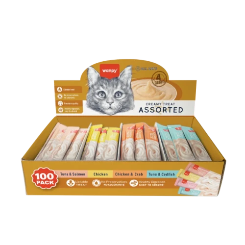 Wanpy Creamy Treat Assorted Cat Multipack 100x14g