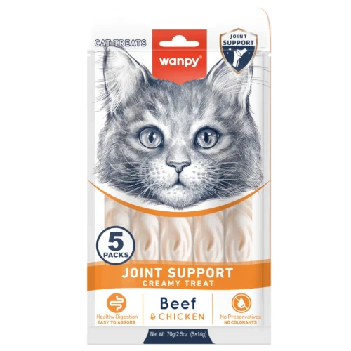Wanpy Joint Support Creamy Cat Treat 5x14g