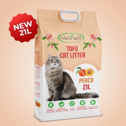 Naturalis Tofu Cat Litter Peach flavor 21l/ 8kg