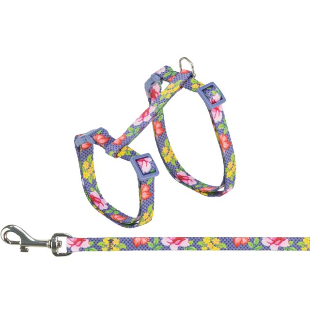 Trixie Cat Leash & Harness, Flowers Print - Image 2