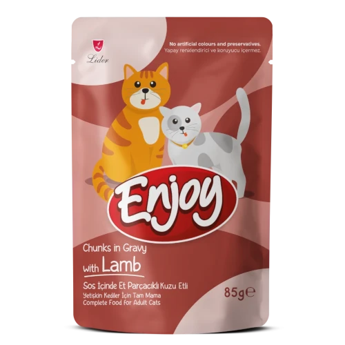 Enjoy Cat Adult Pouch: Lamb in Gravy, 85 g
